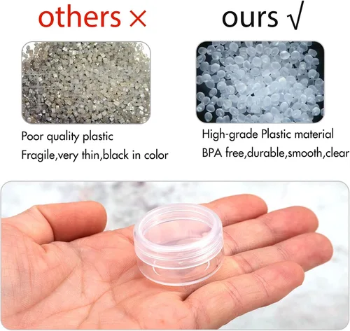 Miniatura 13 de Envases de muestra de 3 gramos con tapas, 75 paquetes de tarros de muestra diminutos con etiquetas, envases cosméticos de plástico mini para Tapa