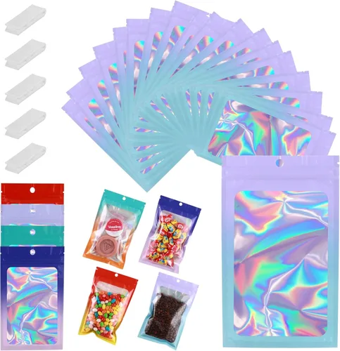 Miniatura 39 de 400 bolsas de Mylar resellables de 4 x 5 pulgadas, color negro, para almacenamiento de alimentos, bolsa resellable de Mylar con ventana transparente