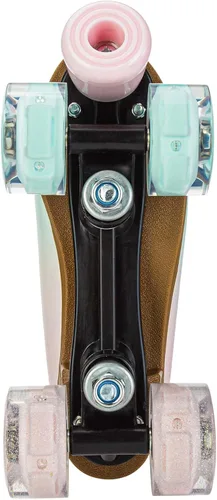 Miniatura 6 de YYW Patines de ruedas para niñas y mujeres, fantásticos patines de PU con gradiente rosa y verde iluminados para niños y jóvenes, para interiores