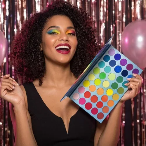 Miniatura 2 de BestLand Paleta de sombras de ojos arcoíris de 39 colores, maquillaje profesional, paletas de sombras de ojos metalizadas mate, polvo ultra