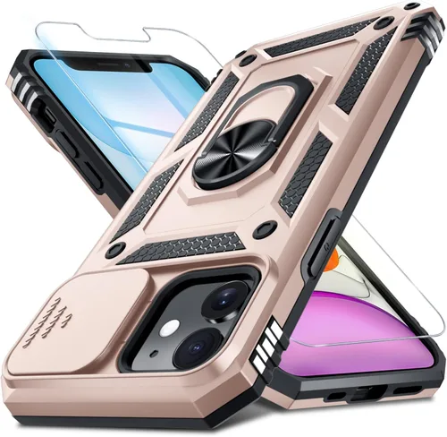 Miniatura 119 de Janmitta - Funda para iPhone 14 Pro con cubierta deslizante para lente de cámara incorporada + protector de pantalla, funda de cuerpo completo