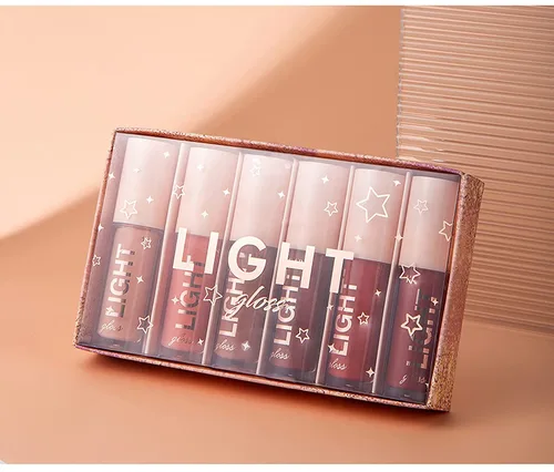 Miniatura 9 de Juego de 6 brillos de labios hidratantes suaves, hidratantes, neutros, nude, nutritivo, brillante, para mujeres y niñas
