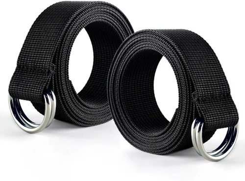 Cinturón de fútbol web con dos anillos en D de acero inoxidable de 52 pies, cinturón para hombres, mujeres, niños, jóvenes, niños y niñas