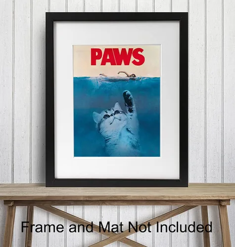 Miniatura 3 de Arte y decoración de pared de gatos, regalos divertidos para amantes de los gatos para mujeres, bonito póster de gatito de 8 x 10 pulgadas