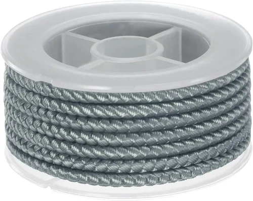 Miniatura 25 de HARFINGTON Cordón de hilo de nailon para cuentas de 0.063 in, cuerda de nailon trenzado extrafuerte para manualidades, pulseras, joyería, Negro