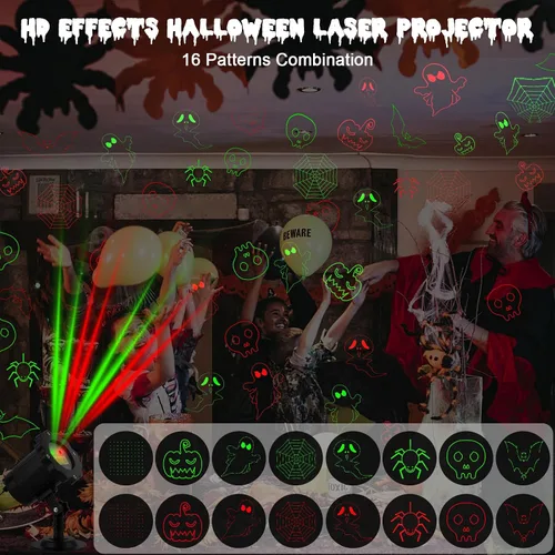 Miniatura 2 de Luces de Proyector de Halloween al Aire Libre, Luces de Proyector Láser de Halloween Impermeables con Control Remoto, Luces de Proyector