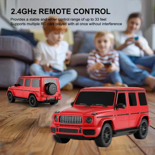 Miniatura 3 de Coche de control remoto a escala 1:24 para Mercedes G63, modelo de autos RC de 2.4 GHz, vehículo eléctrico de carreras deportivas, regalo para Rojo