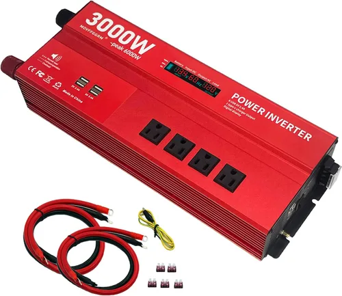 Miniatura 10 de Inversor de Potencia de 500W Pico 1000W para Vehículos, DC 12V a 110V AC, 4 x 2.4A Puertos USB Adaptador de Enchufe para Carro con Toma con 1 Puerto