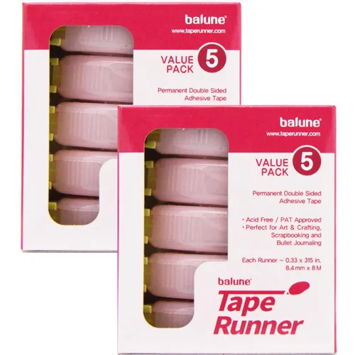 Miniatura 15 de Tape Runner - Cinta adhesiva de doble cara con rodillo dispensador incluido - Sin ácidos, pegajosa, clara y transparente - Ideal para álbumes
