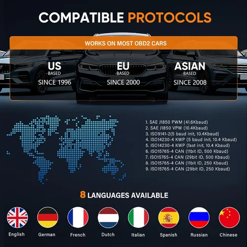 Miniatura 7 de Escáner OBD2 con probador de batería, lector de código de vehículo para comprobar la luz del motor, Plug and Play, herramienta de diagnóstico