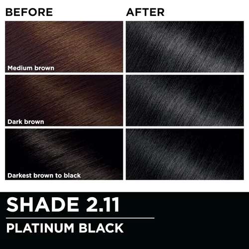 Miniatura 4 de Garnier Color para el Cabello Olia Sin Amoníaco Color Brillante Rico en Aceite Tinte Permanente para el Cabello, 2.11 Negro Platino, 1 Unidad