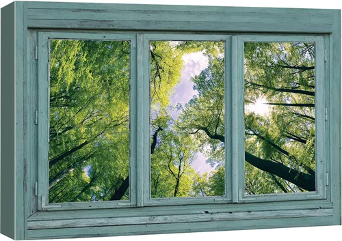 Miniatura 44 de Cuadro decorativo con diseño de ventana moderna blanca con vista, de la marca Wall26®