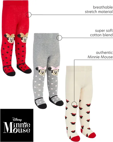 Miniatura 2 de Disney Mallas de Minnie Mouse para bebé, medias para niñas recién nacidas y bebés (0-24 meses)