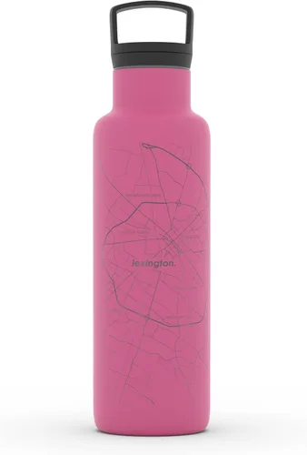 Miniatura 87 de Well Told Botella de agua aislada con mapa de Washington DC grabado, botella de acero inoxidable grabada (21 onzas, blanco) botella aislada de mapa