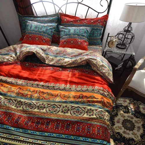 Miniatura 8 de Dodou - Juego de ropa de cama estilo bohemio, juego de funda de edredón bohemio, juego de ropa de cama de 2 piezas (individual)