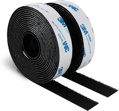 Miniatura 9 de Cinta autoadhesiva de gancho y bucle de 1 pulgada x 10 pies, fabricada con 3M 9448, sujetadores de tela de nailon entrelazados, cinta adhesiva