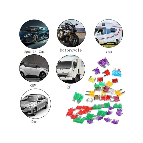 Miniatura 3 de Kit surtido de fusibles tipo mini cuchilla para automóvil, camión, 81 piezas + 3 piezas en línea de calibre 14 mini portafusibles
