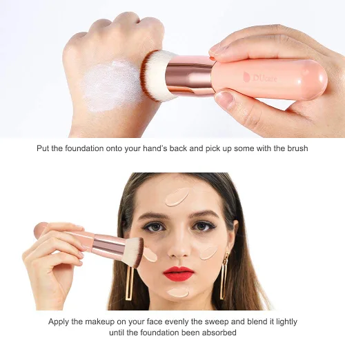Miniatura 7 de DUcare Brochas de maquillaje Cepillo corrector de doble punta para base de polvo