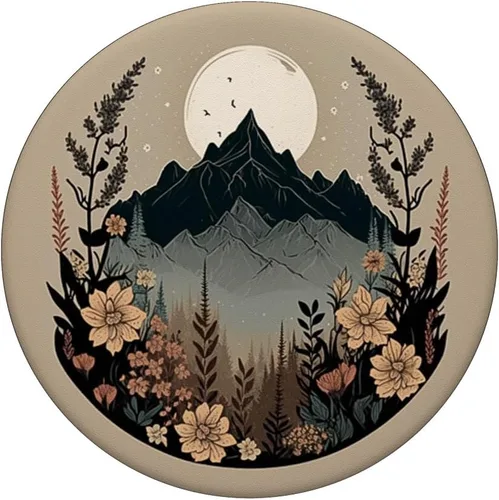 Miniatura 3 de Boho Chic Boho Hippie Nature Mountain Floral para niñas PopSockets intercambiables PopGrip