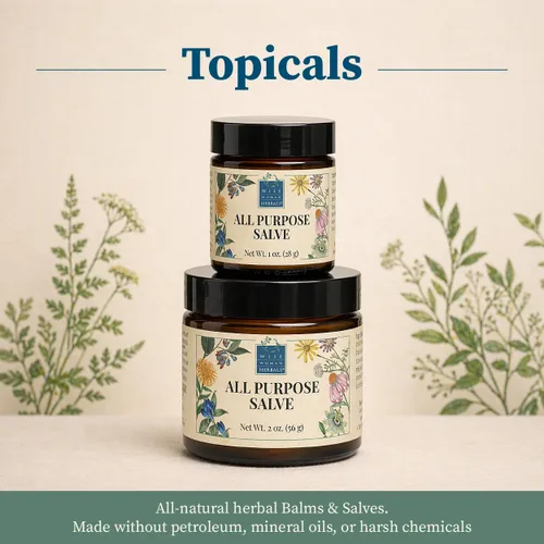 Miniatura 6 de Wise Woman Herbals Bálsamo multiusos con caléndula y consuelda, alivia la piel seca e irritada, cuidado de la piel posparto, soporte nutritivo