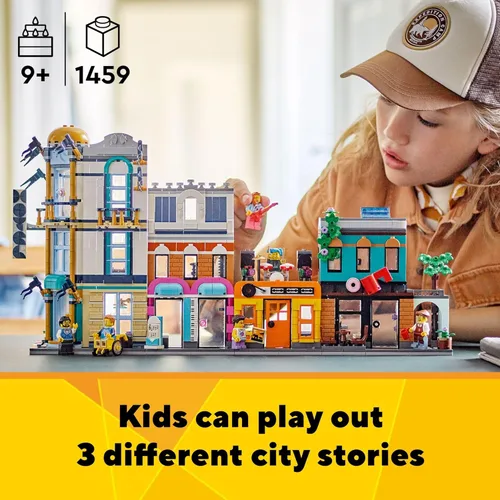 Miniatura 3 de LEGO Creator 3 en 1 Set de Construcción de Edificios de la Calle Principal, Incluye una Ciudad de Juguete, Edificio Art Deco, Calle del Mercado
