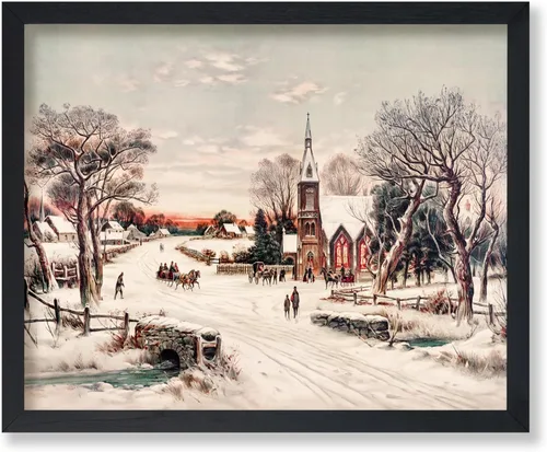 Miniatura 59 de Poster Master Impresión de pintura vintage de árbol de Navidad, póster retro de vacaciones, arte de invierno, diseño abstracto melancólico de pared