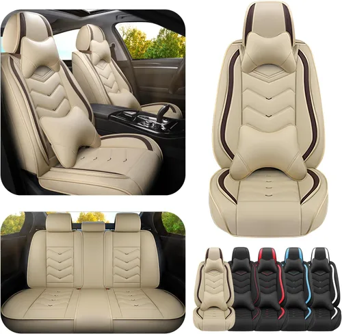 Miniatura 33 de ADERN Fundas de asiento de automóvil para Nissan Altima 2001-2026, funda de asiento de automóvil de piel de napa premium, elegantes fundas de Beige