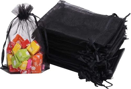 Miniatura 13 de Stratalife Bolsas de organza de malla transparente de 5 x 7 pulgadas con cordón para recuerdos de fiesta de boda, almacenamiento de joyas, 100