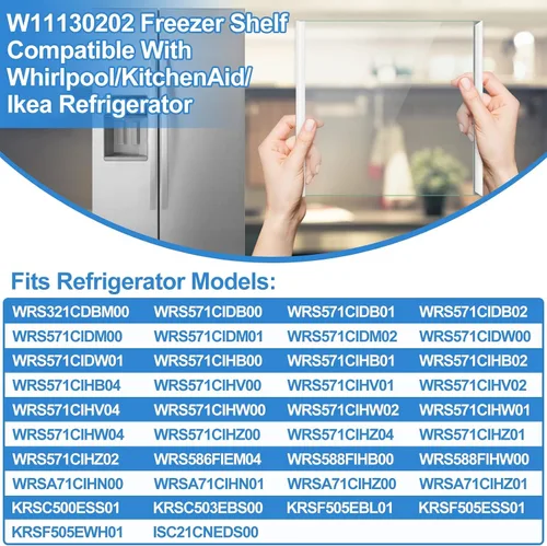 Miniatura 5 de [PAQUETE DE 2] Estante de Vidrio para Congelador W11130202 MEJORADO Compatible con Refrigerador Whirlpool Repuesto de Estante para Congelador Partes