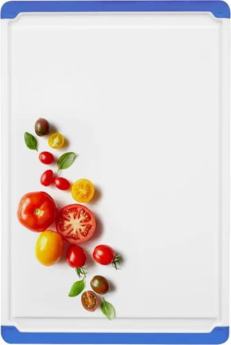 Miniatura 7 de Tablas de cortar grandes para cocina, tablas de cortar antideslizantes aptas para lavavajillas con ranuras para jugos, asas de fácil agarre, tabla