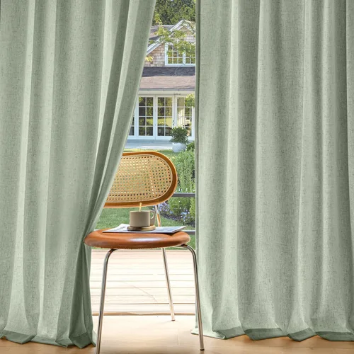 Miniatura 20 de MIULEE 2 paneles de cortinas de lino de privacidad que no se transparentan, cortinas filtrantes de luz, cortinas texturizadas con pestaña trasera