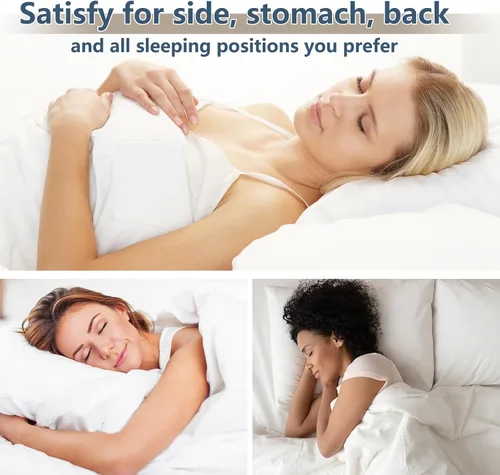 Miniatura 5 de CozyLux Almohadas de cama suaves y de apoyo para personas que duermen de lado y de espalda, relleno alternativo con certificado Oeko-Tex, almohada