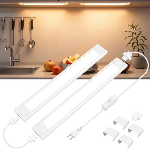 Miniatura 7 de maylit Barra de luz LED ultra brillante enlazable de 14 pulgadas, lámpara apta para inquilinos, luces interiores con cable para armario de cocina