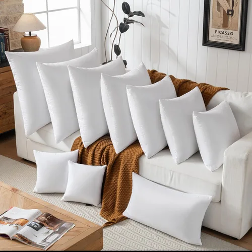 Miniatura 3 de basic home 28x28 Euro Throw Pillow Insert-Down Almohada de plumas Inserto-Tela de algodón Blanco-1 pieza