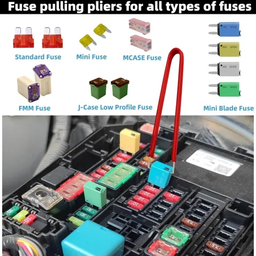Miniatura 3 de Pinzas extractoras de relé y fusibles, herramienta extractora de fusibles FMM para automóviles, herramienta extractora de terminales de batería