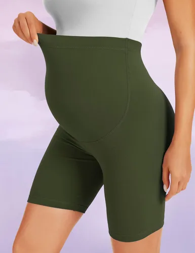 Miniatura 5 de BONVIGOR Pantalones cortos de maternidad sobre el vientre, para entrenamiento, yoga, atlético, embarazo, pantalones cortos de descanso