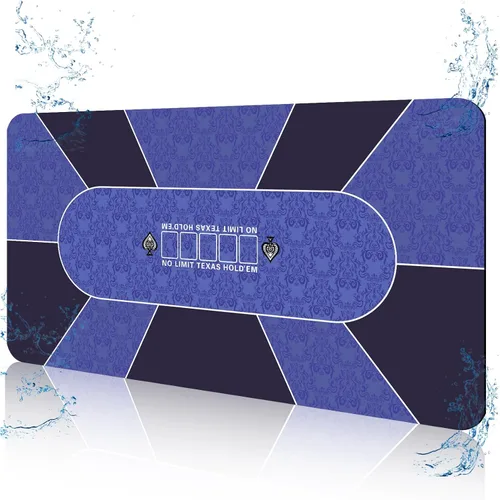 Impermeable 70 '' x 35 '' Alfombra de póquer profesional, 8 jugadores de goma portátil Texas Hold'em Poker mesa diseño superior con bolsa de 70 X 35