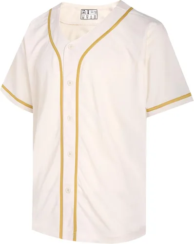 Miniatura 22 de Pullonsy Camiseta de béisbol en blanco para hombres y mujeres, camisas de manga corta con botones completos, hip hop, hipster, uniformes deportivos