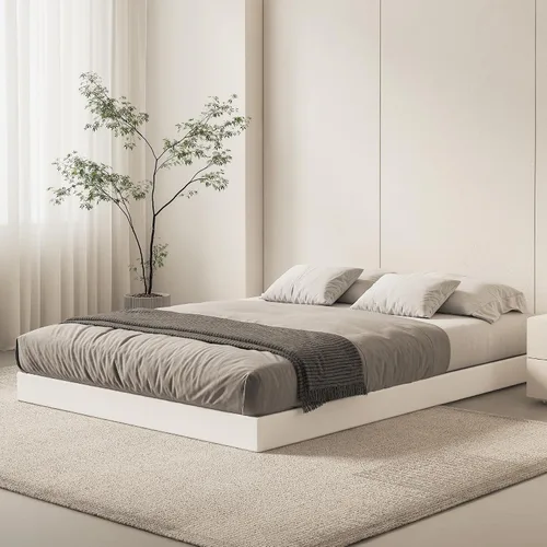 Miniatura 4 de Base de cama tamaño Queen con somier, perfil bajo de 5 pulgadas, base de colchón de metal de servicio pesado de 3000 libras con funda de tela, fácil