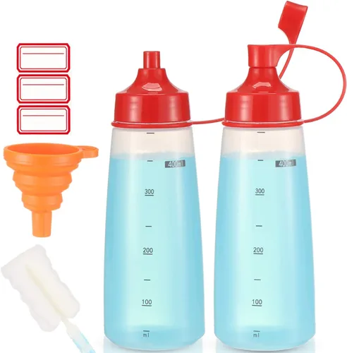 Miniatura 18 de Botella exprimidora de condimentos para salsas de boca ancha, botellas de plástico para condimentos, pintura, salsa de tomate, mostaza, aceite