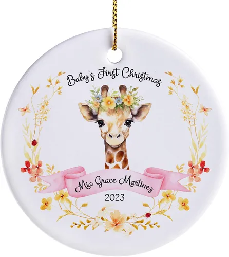 Adorno personalizado para la primera Navidad del bebé 2023 para niña, adornos personalizados de la primera Navidad del bebé, regalos para bebé