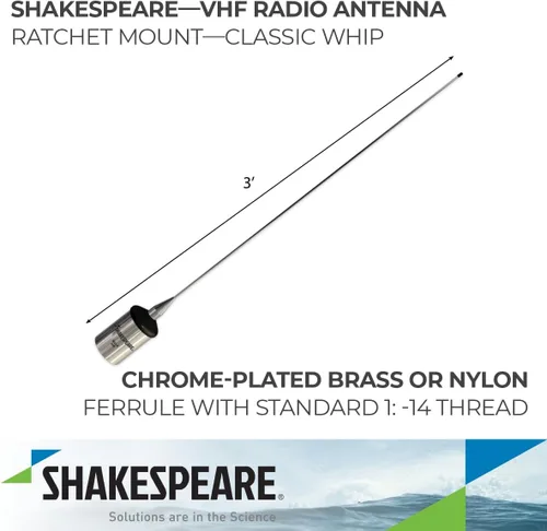 Miniatura 2 de Shakespeare 5241-R Antena marina VHF de perfil bajo de 3