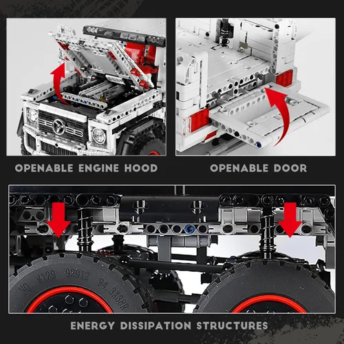 Miniatura 4 de Mould King 13061 Vehículo técnico todoterreno, 3832 piezas G700 6 x 6 camión de bloques de construcción con motor monstruo, kit de bloques