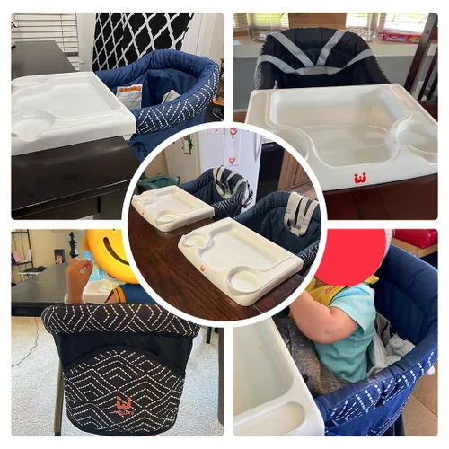 Miniatura 2 de MTWML Silla alta de gancho con bandeja, silla alta portátil para bebé que se fija a la mesa, silla alta de mesa rápida con clip para bebés y niños