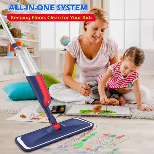 Miniatura 4 de Trapeadores en aerosol para limpieza de suelos: mopas húmedas MEXERRIS con 4 almohadillas lavables para Swiffer Powermop y 2 botellas recargables.