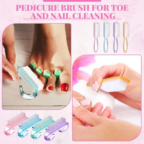 Miniatura 5 de Patelai - Cepillos de uñas a granel para limpieza de mango de uñas, cepillo de uñas colorido a granel para uñas de manos y pies, cepillos