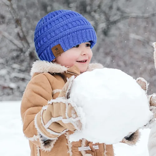 Miniatura 4 de Durio - Suave y cálido gorro tejido de punto para bebés Gorros de invierno para niños y niñas