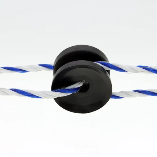Miniatura 3 de 24 aisladores eléctricos de valla de poste de esquina de anillo circular, aislador de poliropo para alambre de valla eléctrica, color negro