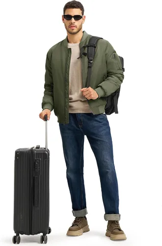Miniatura 2 de TBMPOY Men's Winter Bomber Jacket Warm Fall Casual Flight Windbreaker Padded Coats Full Zip Stylish Varsity