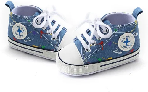 Miniatura 95 de Zapatos deportivos de lona de lona para bebés y niñas, suela antideslizante suave, suela antideslizante